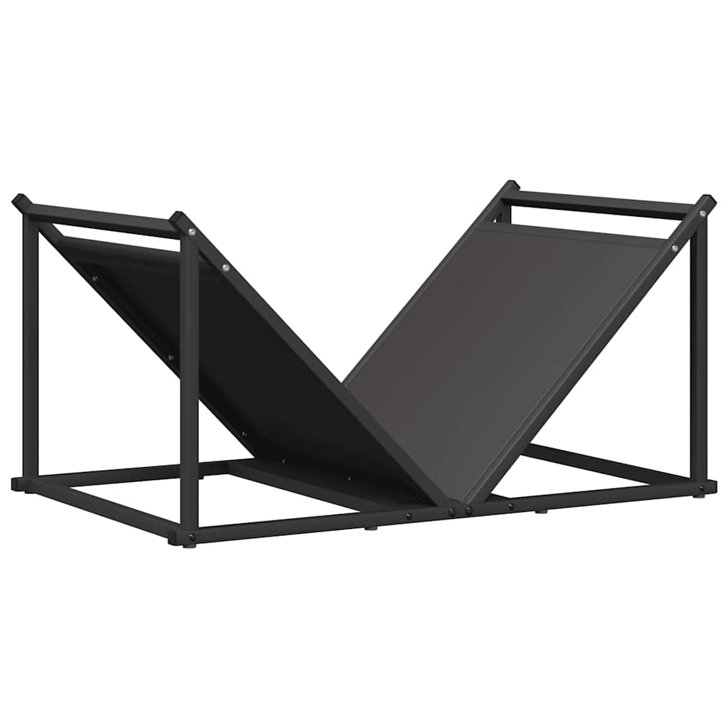 vidaXL Brennholzregal Schwarz 70x43x34,5 cm Kaltgewalzter Stahl