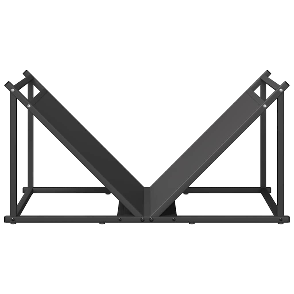 vidaXL Brennholzregal Schwarz 70x43x34,5 cm Kaltgewalzter Stahl