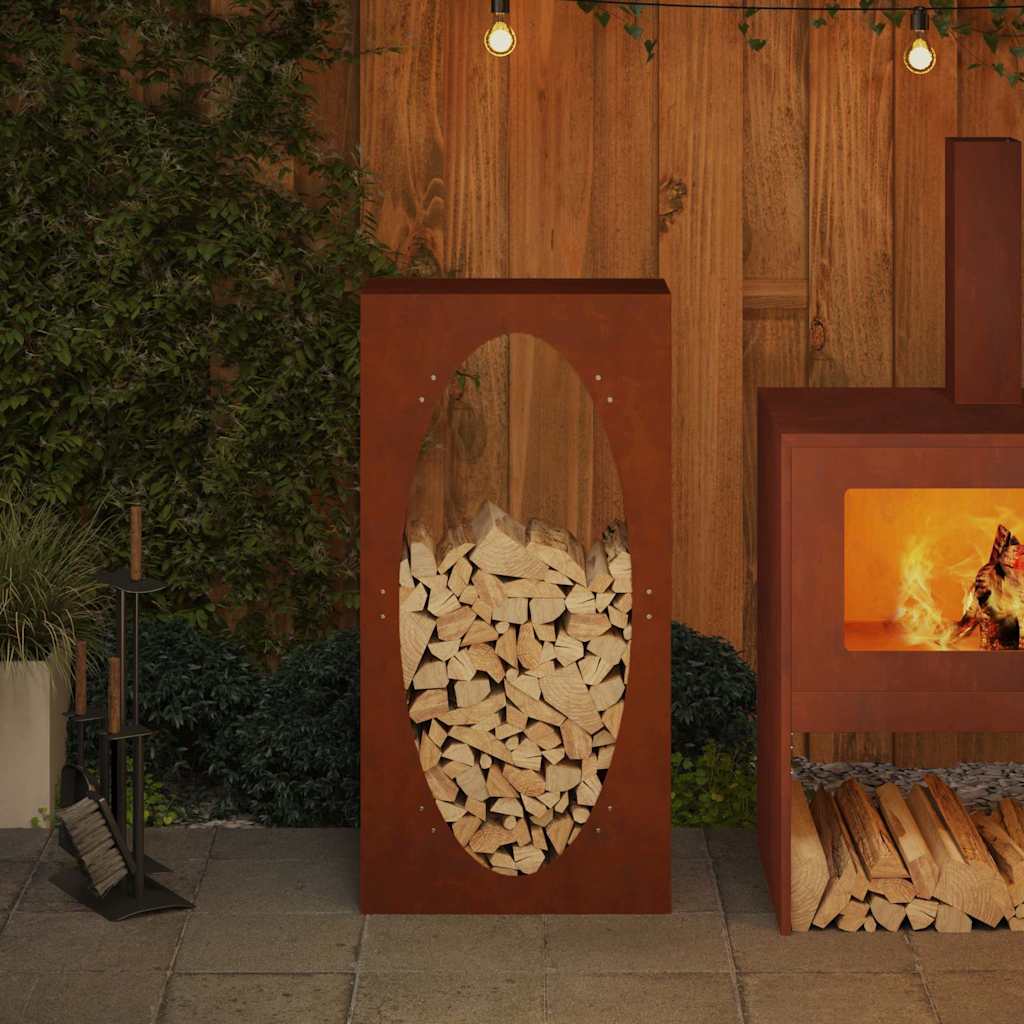 vidaXL Brennholzregal 50x23x100 cm Wetterfester Stahl