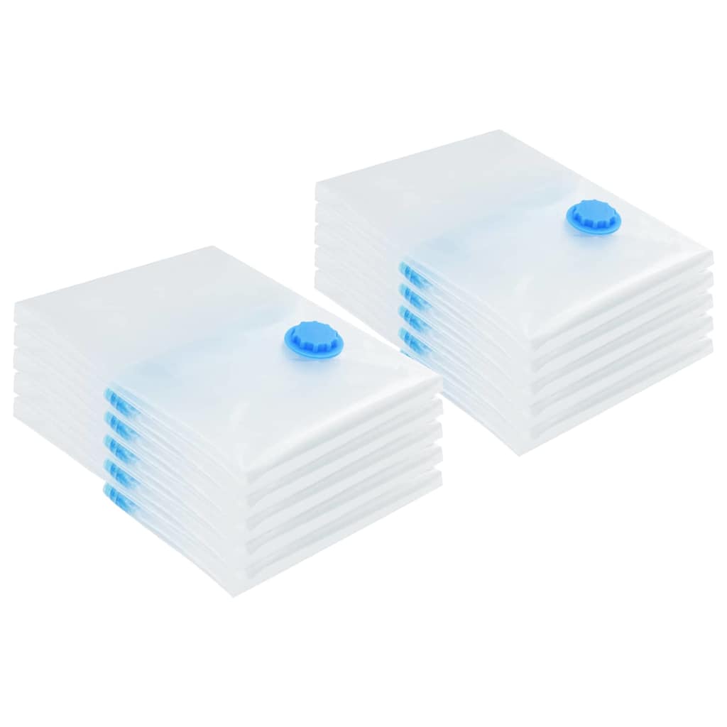 vidaXL Aufbewahrungstaschen 10 pcs Transparent und Blau 70 x 50 cm