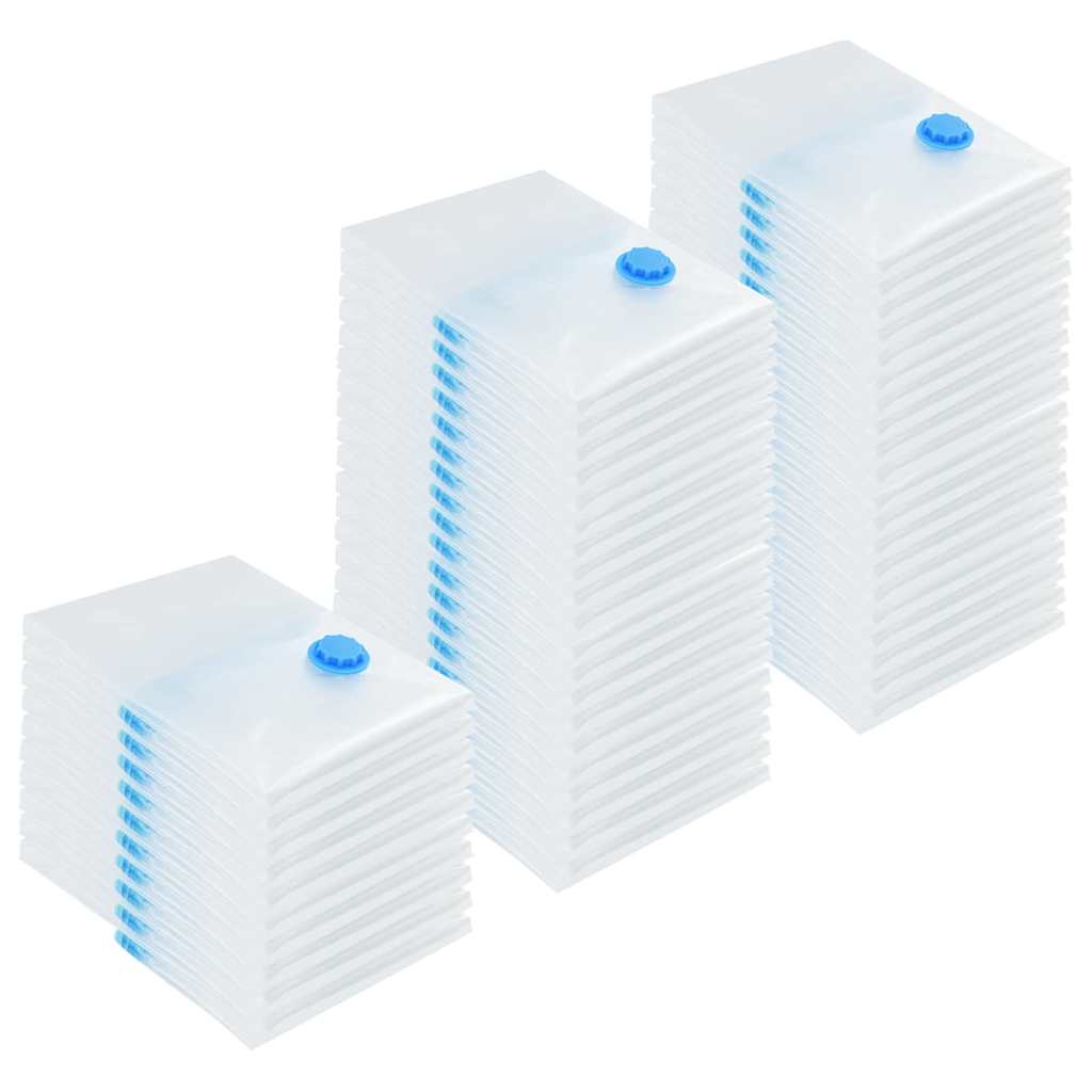 vidaXL Aufbewahrungstaschen 50 pcs Transparent und Blau 70 x 50 cm