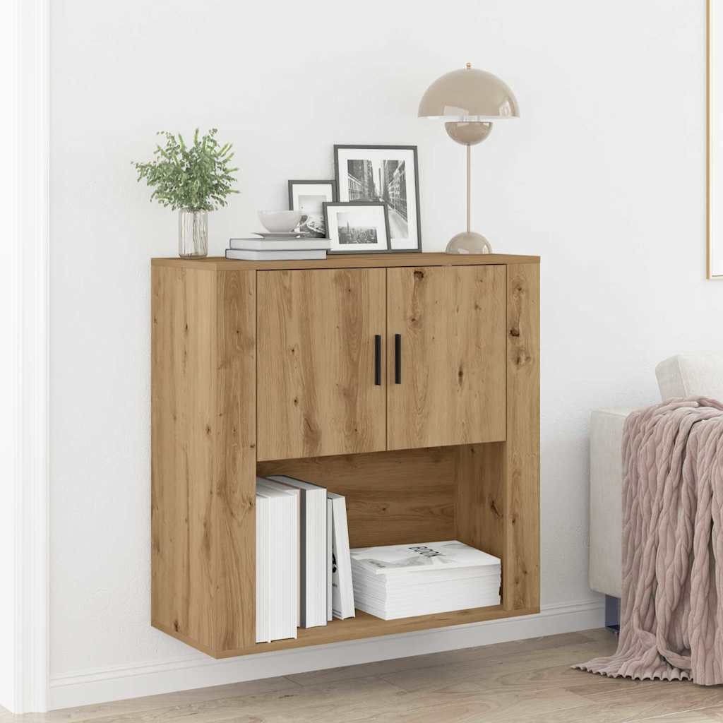 vidaXL Wandschrank mit Tür Artisan-Eiche 80 x 33 x 80 cm Holzwerkstoff