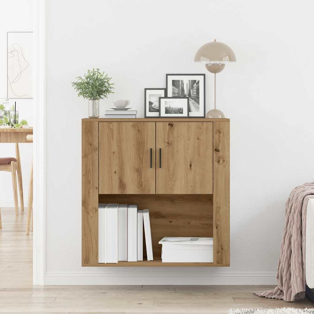 vidaXL Wandschrank mit Tür Artisan-Eiche 80 x 33 x 80 cm Holzwerkstoff
