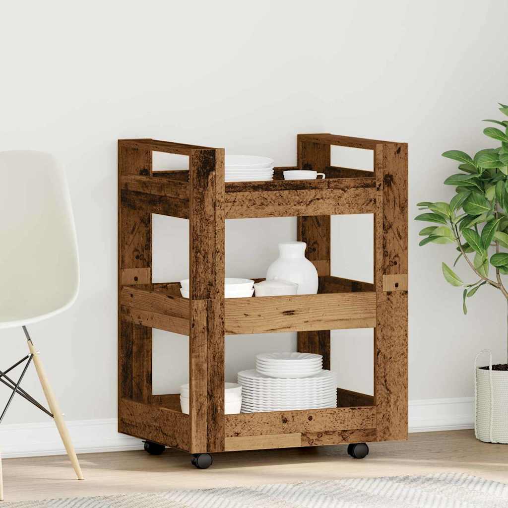 vidaXL Küchentrolley Eichenholz 60 x 45 x 80 cm Holzwerkstoff