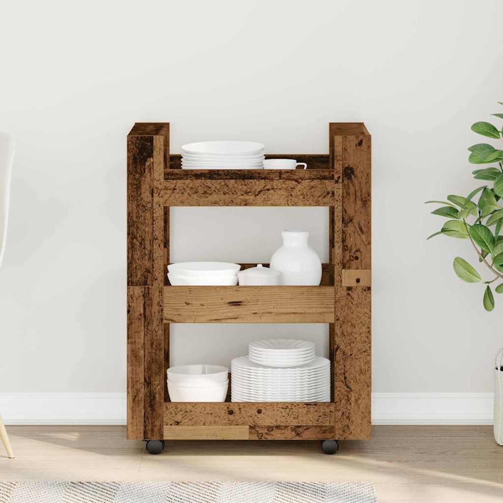 vidaXL Küchentrolley Eichenholz 60 x 45 x 80 cm Holzwerkstoff