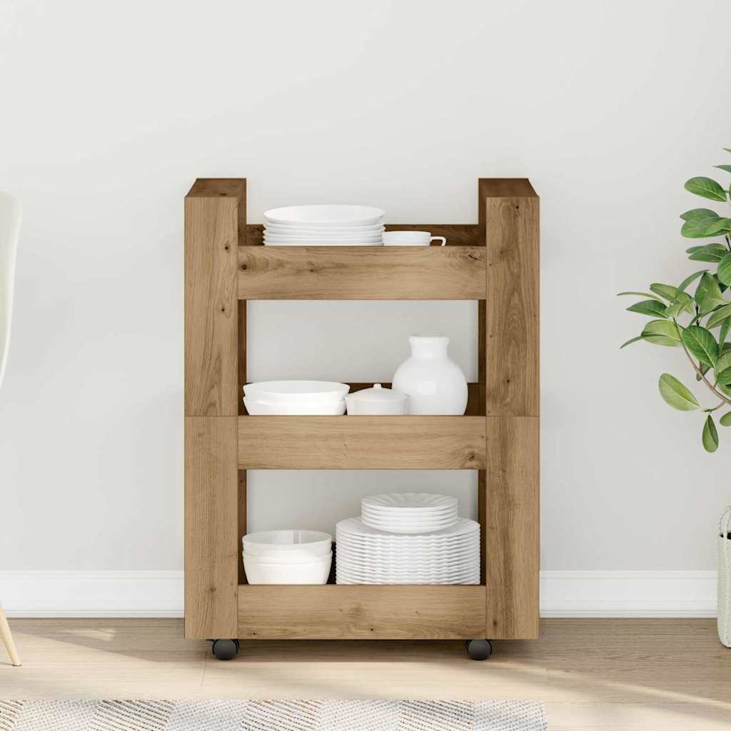 vidaXL Küchentrolley Artisan-Eiche 60 x 45 x 80 cm Holzwerkstoff