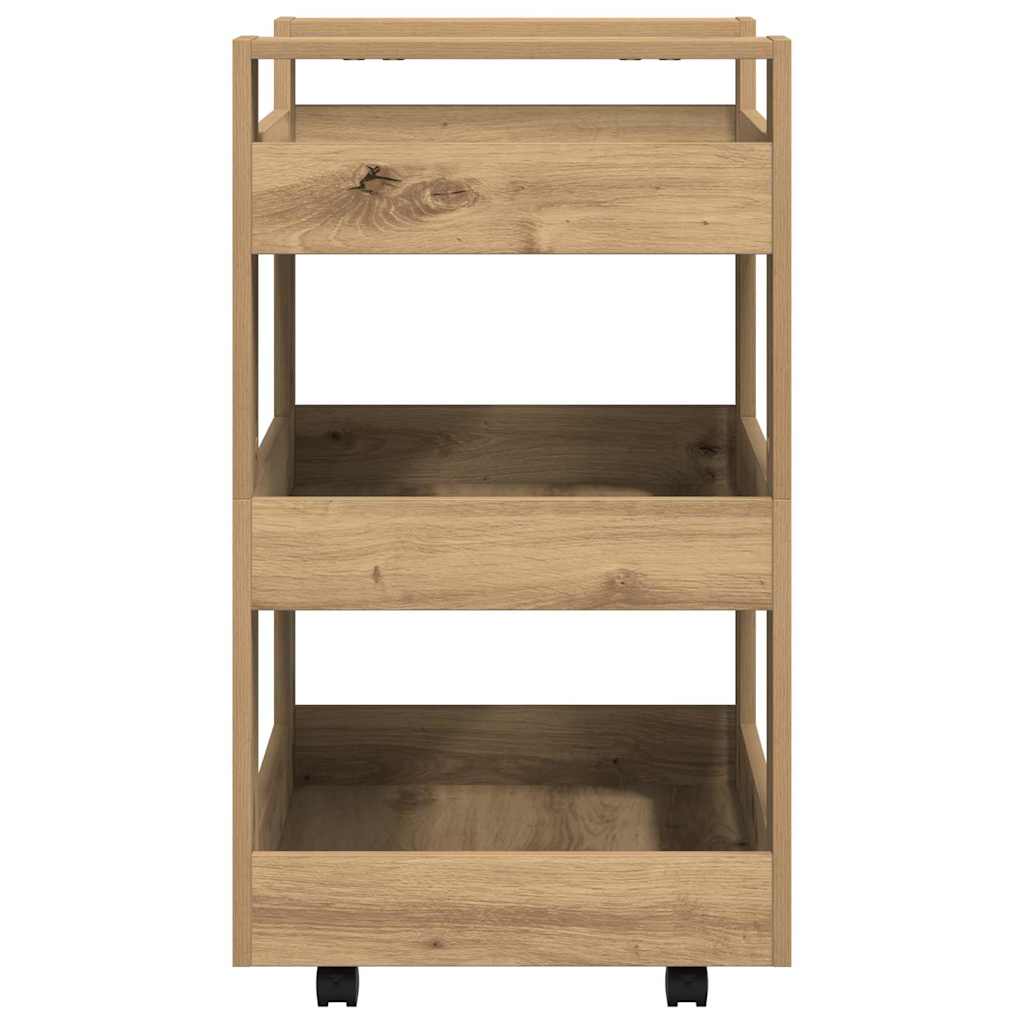 vidaXL Küchentrolley Artisan-Eiche 60 x 45 x 80 cm Holzwerkstoff