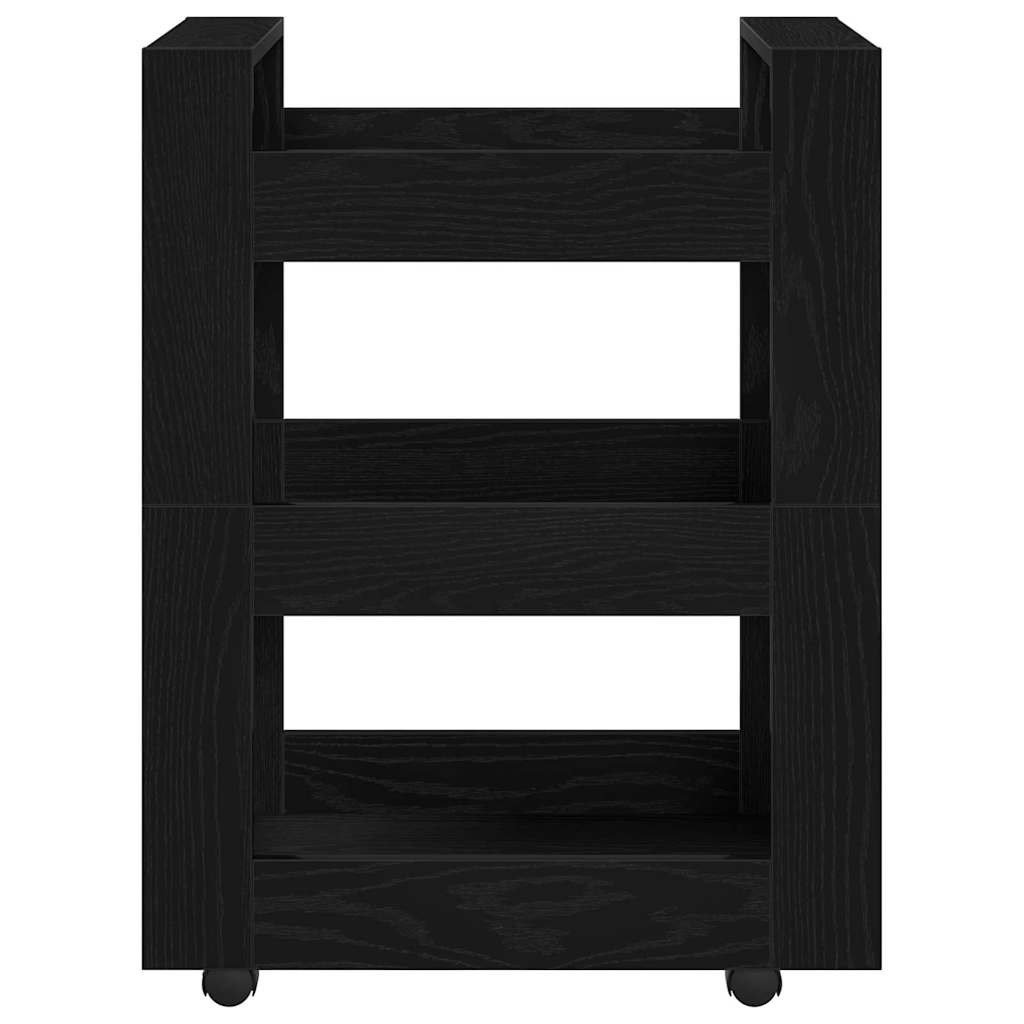 vidaXL Küchentrolley Schwarz Eichen-Optik 60 x 45 x 80 cm