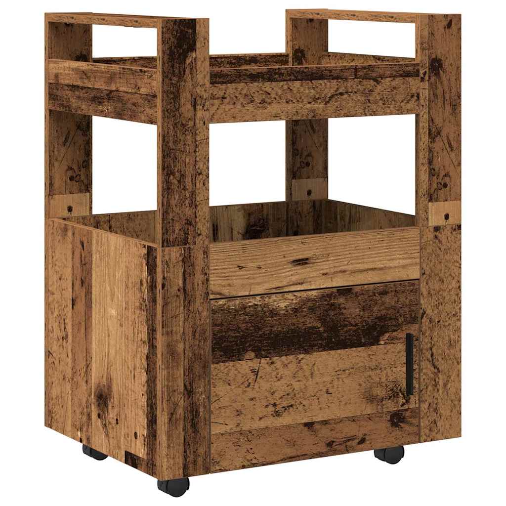 vidaXL Küchentrolley Altholz 60 x 45 x 80 cm Holzwerkstoff