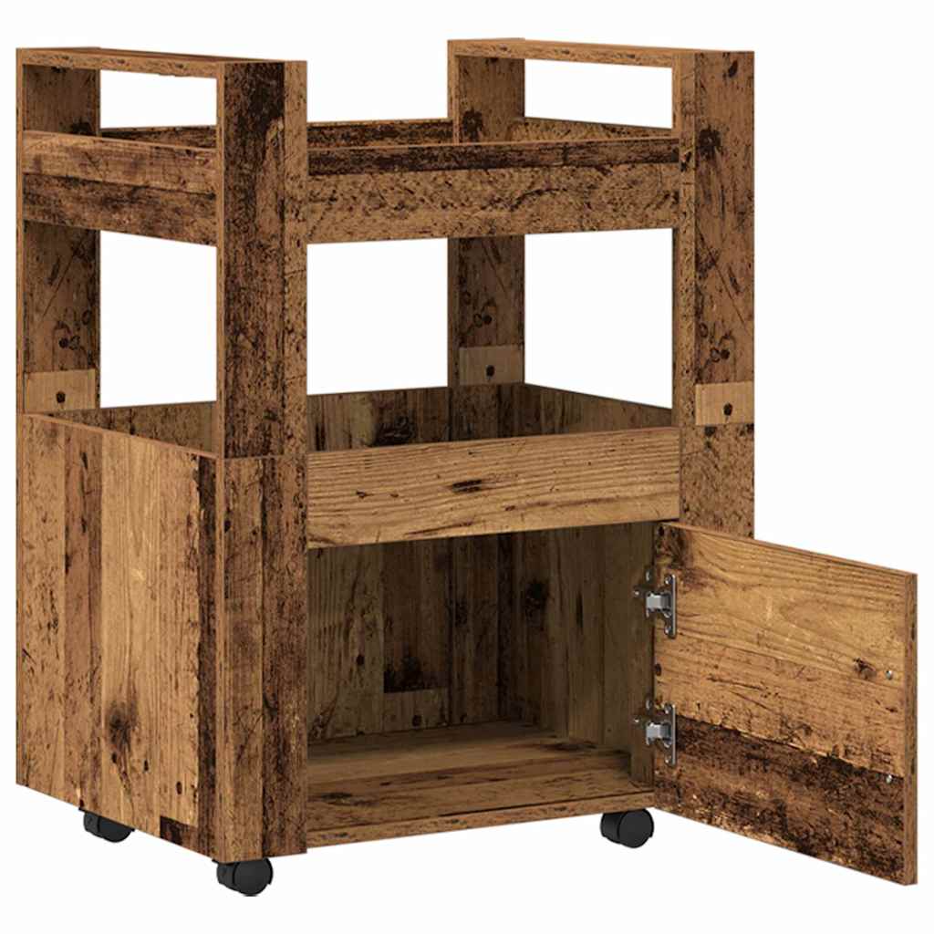 vidaXL Küchentrolley Altholz 60 x 45 x 80 cm Holzwerkstoff