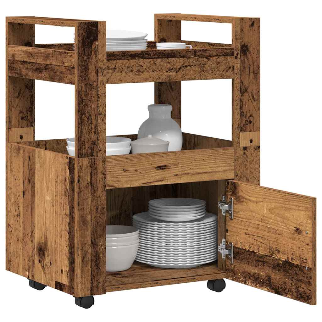 vidaXL Küchentrolley Altholz 60 x 45 x 80 cm Holzwerkstoff