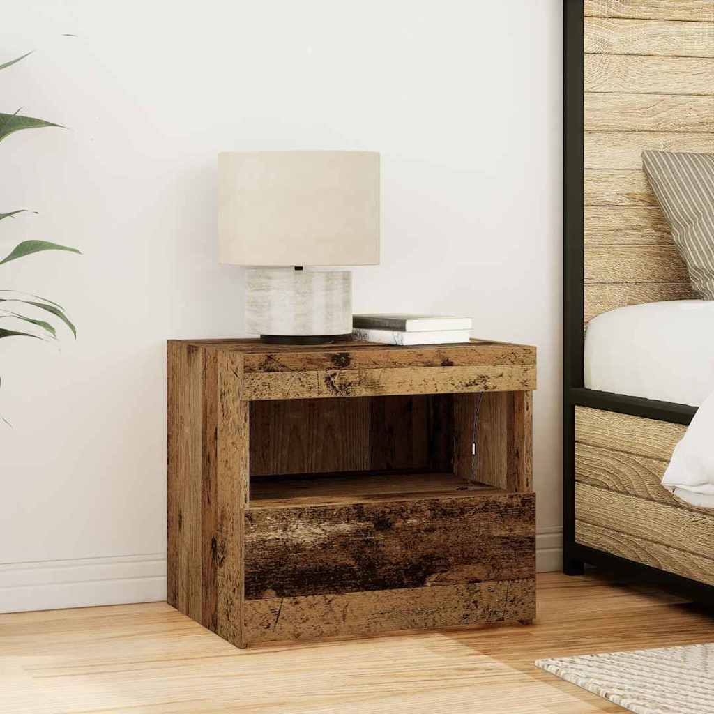 vidaXL Nachttisch mit Schubladen Altholz 50 x 40 x 45 cm Holzwerkstoff