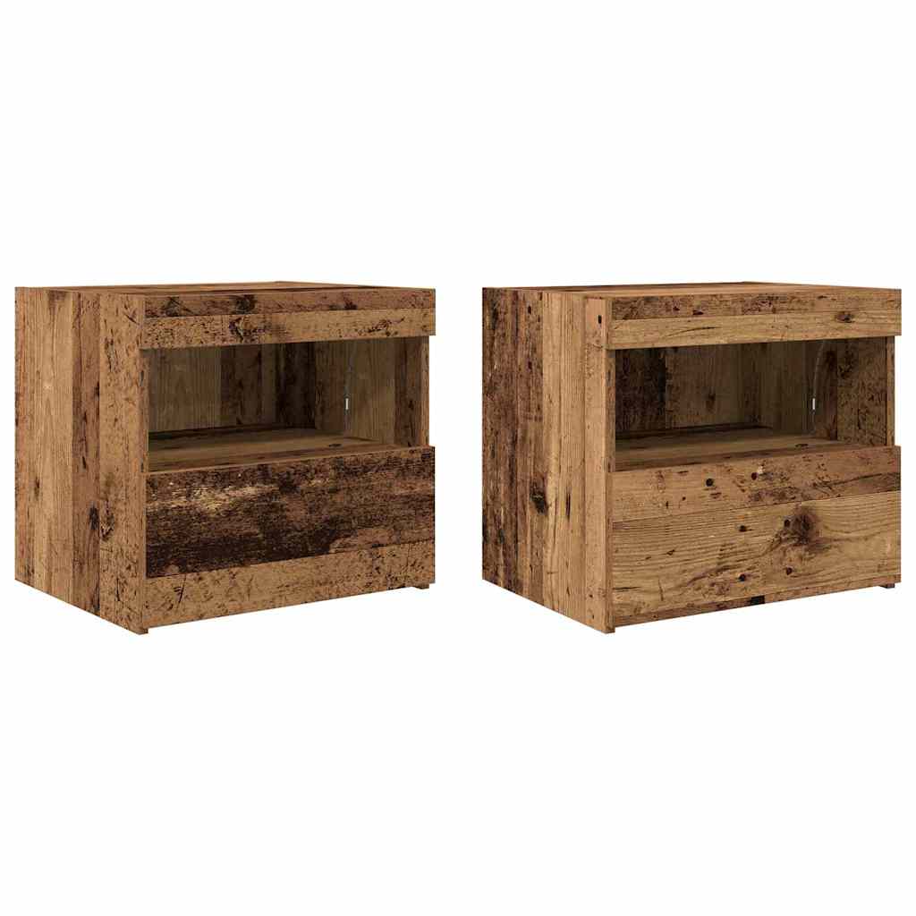vidaXL Nachttisch 2 pcs Altholz 50 x 40 x 45 cm Holzwerkstoff