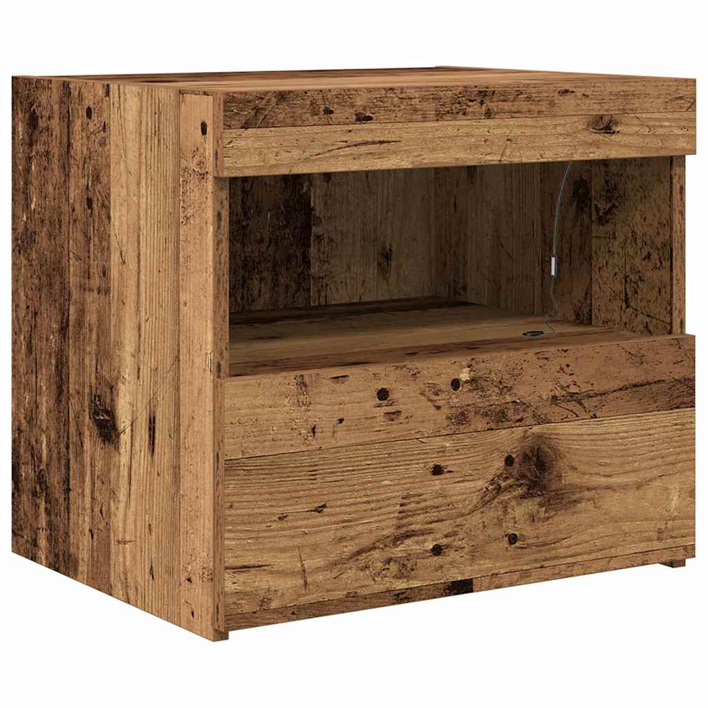 vidaXL Nachttisch 2 pcs Altholz 50 x 40 x 45 cm Holzwerkstoff