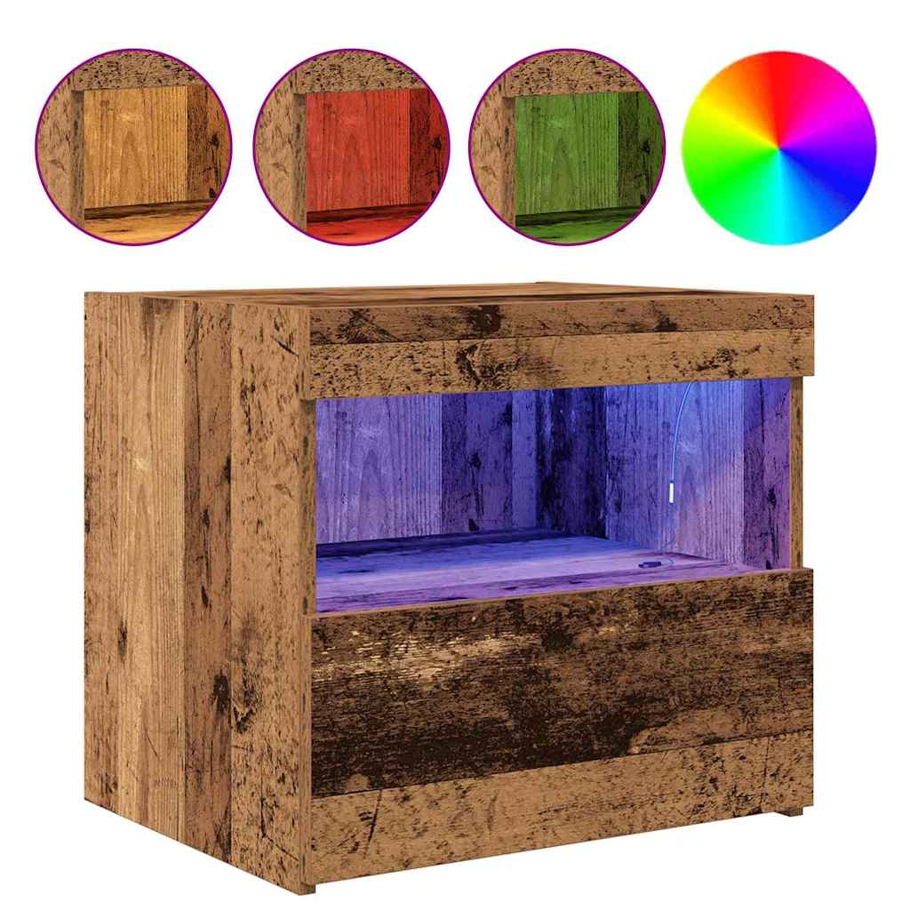 vidaXL Nachttisch 2 pcs Altholz 50 x 40 x 45 cm Holzwerkstoff