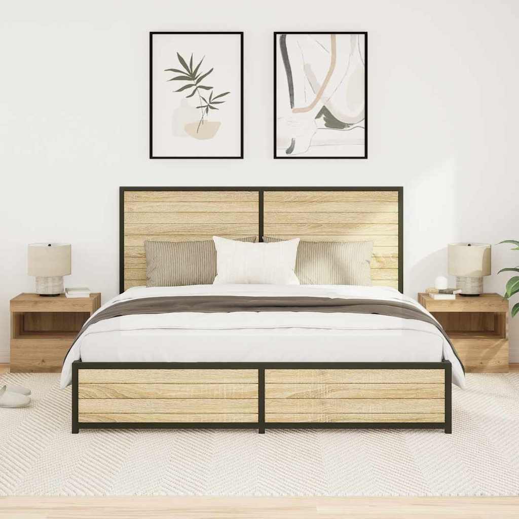 vidaXL Nachttisch 2 pcs Artisan-Eiche 50 x 40 x 45 cm Holzwerkstoff