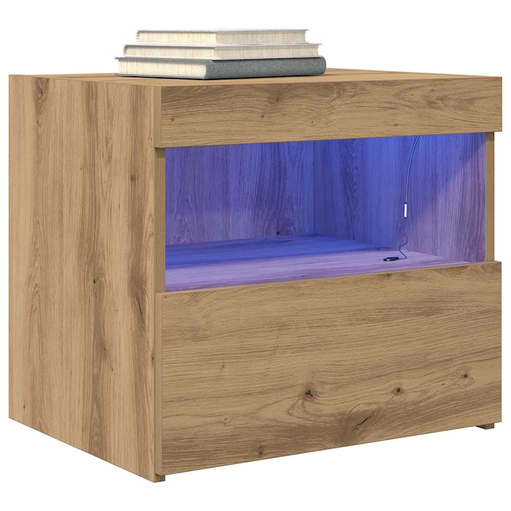 vidaXL Nachttisch 2 pcs Artisan-Eiche 50 x 40 x 45 cm Holzwerkstoff