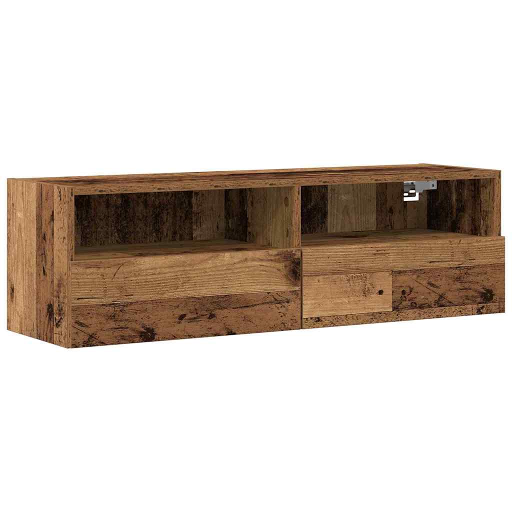 vidaXL TV-Wandschrank 2 pcs Altholz 100 x 30 x 30 cm Holzwerkstoff