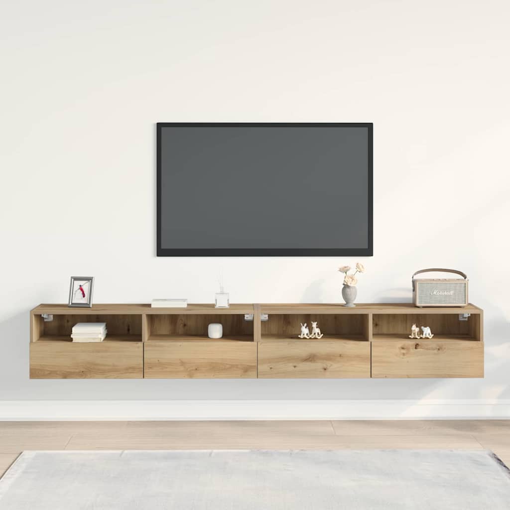 vidaXL TV-Wandschrank 2 pcs Artisan-Eiche 100 x 30 x 30 cm