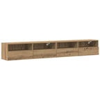 vidaXL TV-Wandschrank 2 pcs Artisan-Eiche 100 x 30 x 30 cm