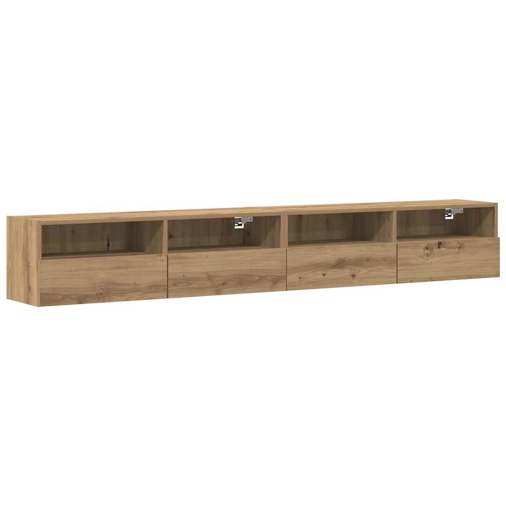 vidaXL TV-Wandschrank 2 pcs Artisan-Eiche 100 x 30 x 30 cm