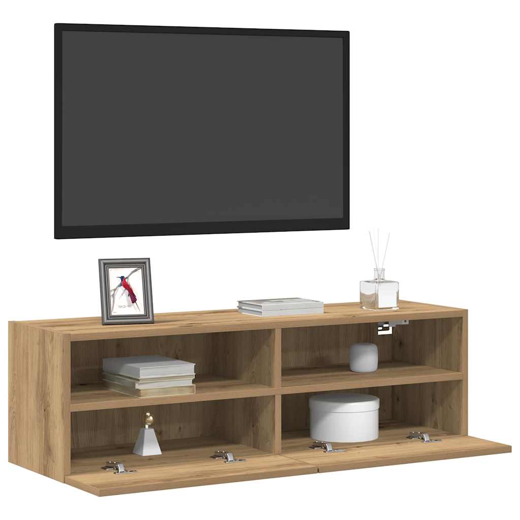 vidaXL TV-Wandschrank 2 pcs Artisan-Eiche 100 x 30 x 30 cm