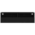 vidaXL TV-Wandschrank Schwarz Eichen-Optik 100 x 30 x 30 cm