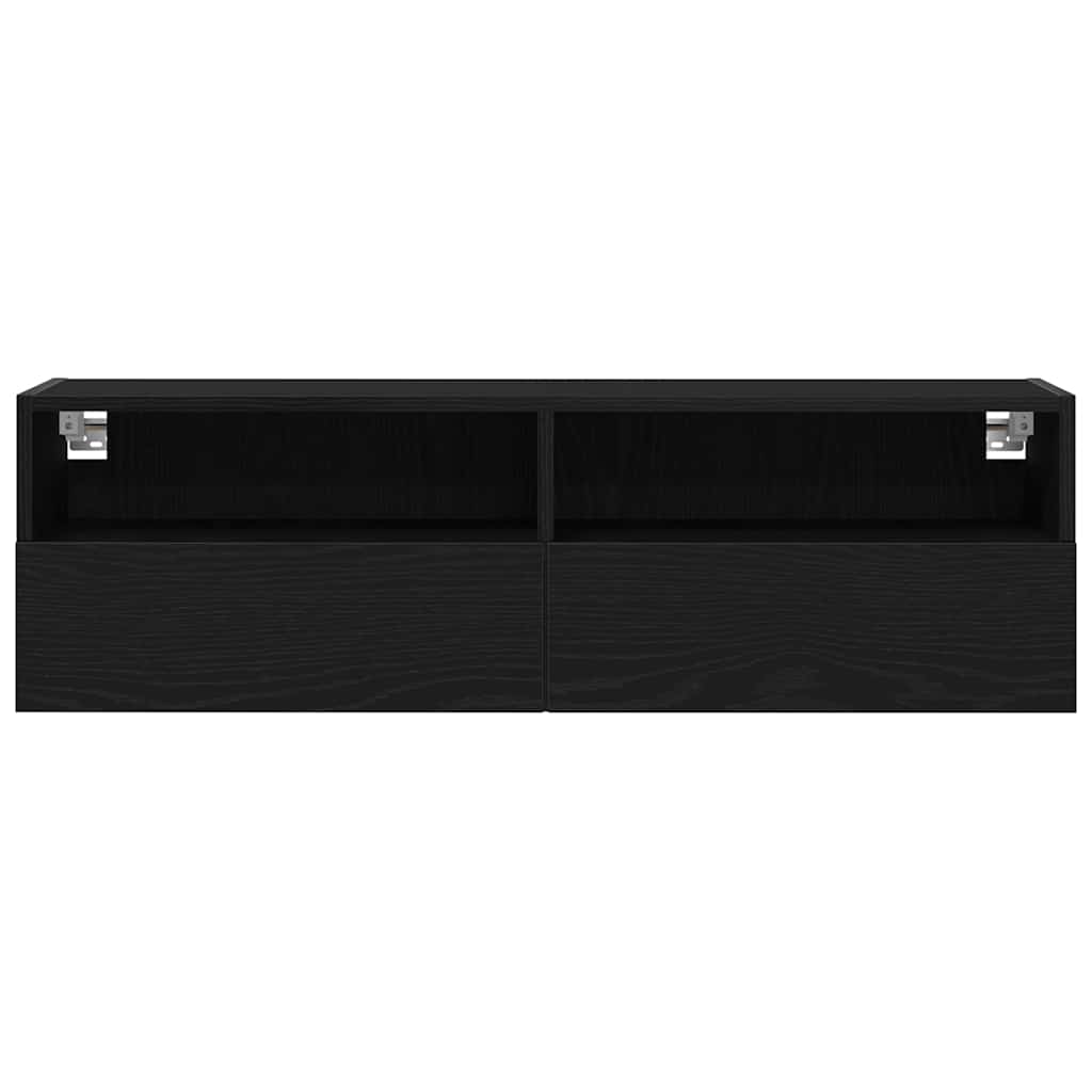 vidaXL TV-Wandschrank Schwarz Eichen-Optik 100 x 30 x 30 cm