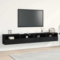vidaXL TV-Wandschrank 2 pcs Schwarz Eichen-Optik 100 x 30 x 30 cm