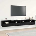vidaXL TV-Wandschrank 2 pcs Schwarz Eichen-Optik 100 x 30 x 30 cm