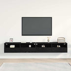 vidaXL TV-Wandschrank 2 pcs Schwarz Eichen-Optik 100 x 30 x 30 cm