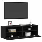 vidaXL TV-Wandschrank 2 pcs Schwarz Eichen-Optik 100 x 30 x 30 cm