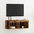 vidaXL TV-Schrankset mit LED Altholz 80 x 30 x 30 cm Holzwerkstoff