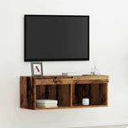 vidaXL TV-Schrankset mit LED Altholz 80 x 30 x 30 cm Holzwerkstoff
