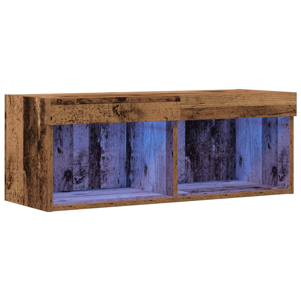 vidaXL TV-Schrankset mit LED Altholz 80 x 30 x 30 cm Holzwerkstoff