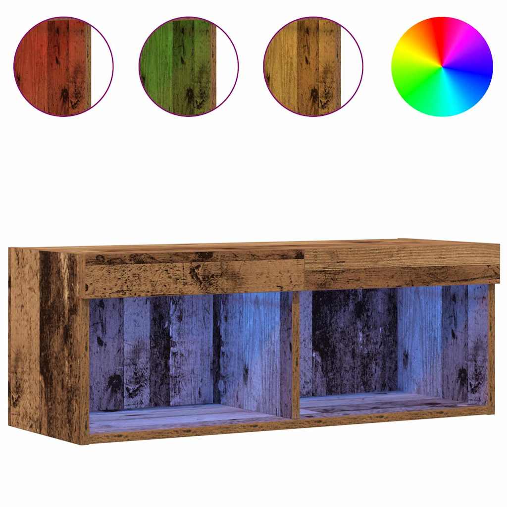 vidaXL TV-Schrankset 2 pcs Altholz 80 x 30 x 30 cm Holzwerkstoff