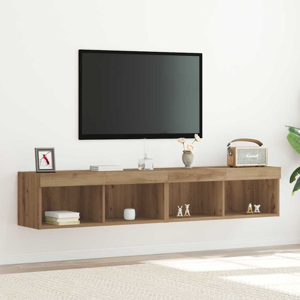 vidaXL TV-Schrankset 2 pcs Artisan-Eiche 80 x 30 x 30 cm Holzwerkstoff