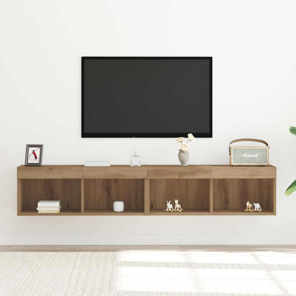 vidaXL TV-Schrankset 2 pcs Artisan-Eiche 80 x 30 x 30 cm Holzwerkstoff