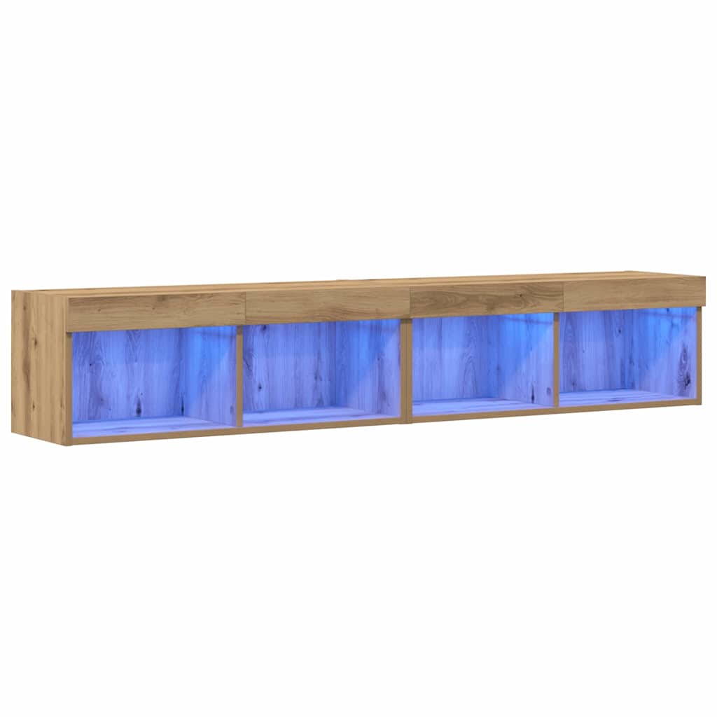 vidaXL TV-Schrankset 2 pcs Artisan-Eiche 80 x 30 x 30 cm Holzwerkstoff