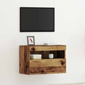 vidaXL TV-Wandschrank mit LED Altholz 60 x 30 x 40 cm Holzwerkstoff