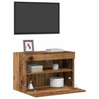 vidaXL TV-Wandschrank mit LED Altholz 60 x 30 x 40 cm Holzwerkstoff