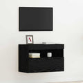 vidaXL TV-Wandschrank mit LED Schwarz Eichen-Optik 60 x 30 x 40 cm