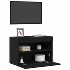 vidaXL TV-Wandschrank mit LED Schwarz Eichen-Optik 60 x 30 x 40 cm