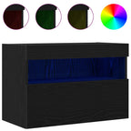 vidaXL TV-Wandschrank mit LED Schwarz Eichen-Optik 60 x 30 x 40 cm