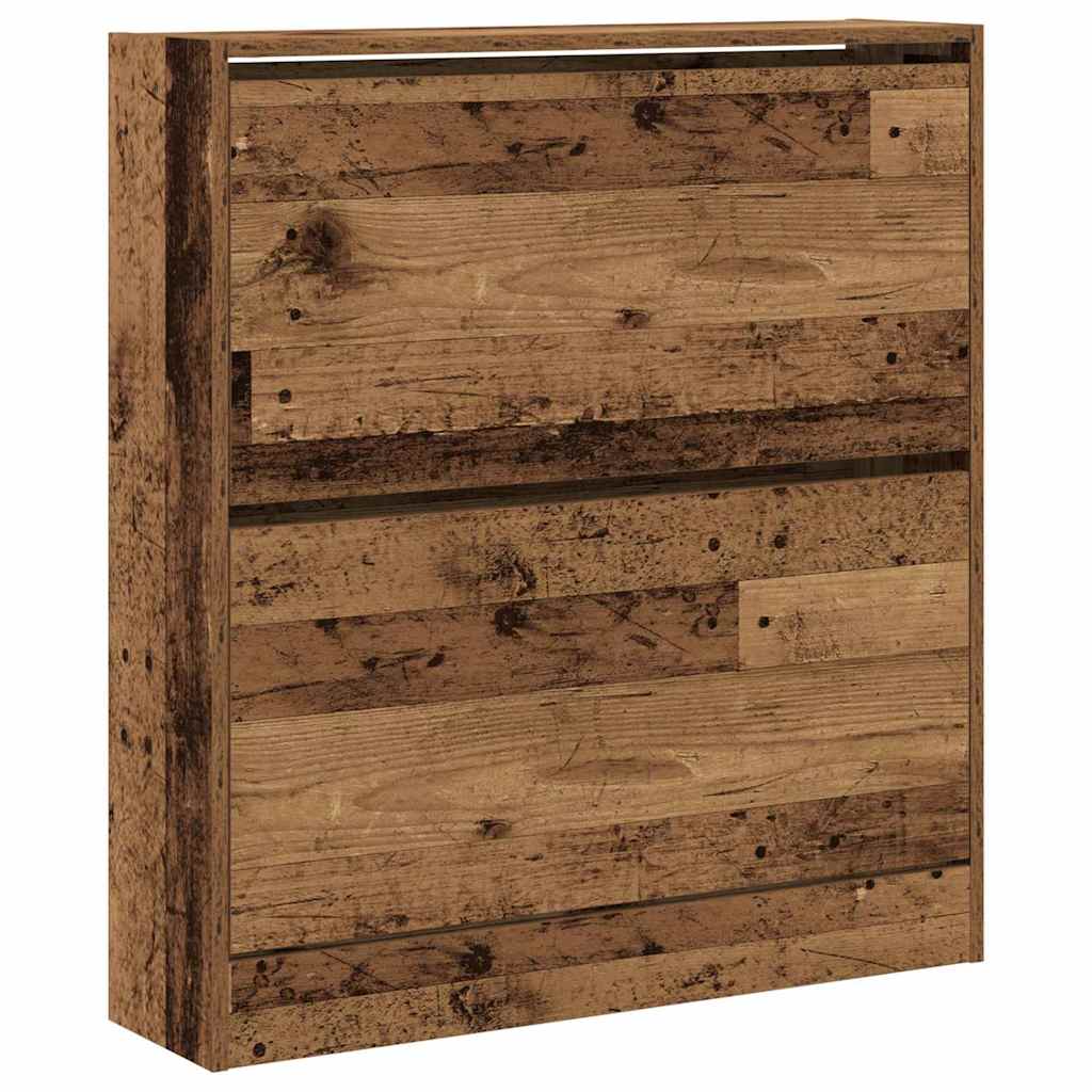 vidaXL Schuhschrank mit Regal Altholz 80 x 21 x 87,5 cm Holzwerkstoff