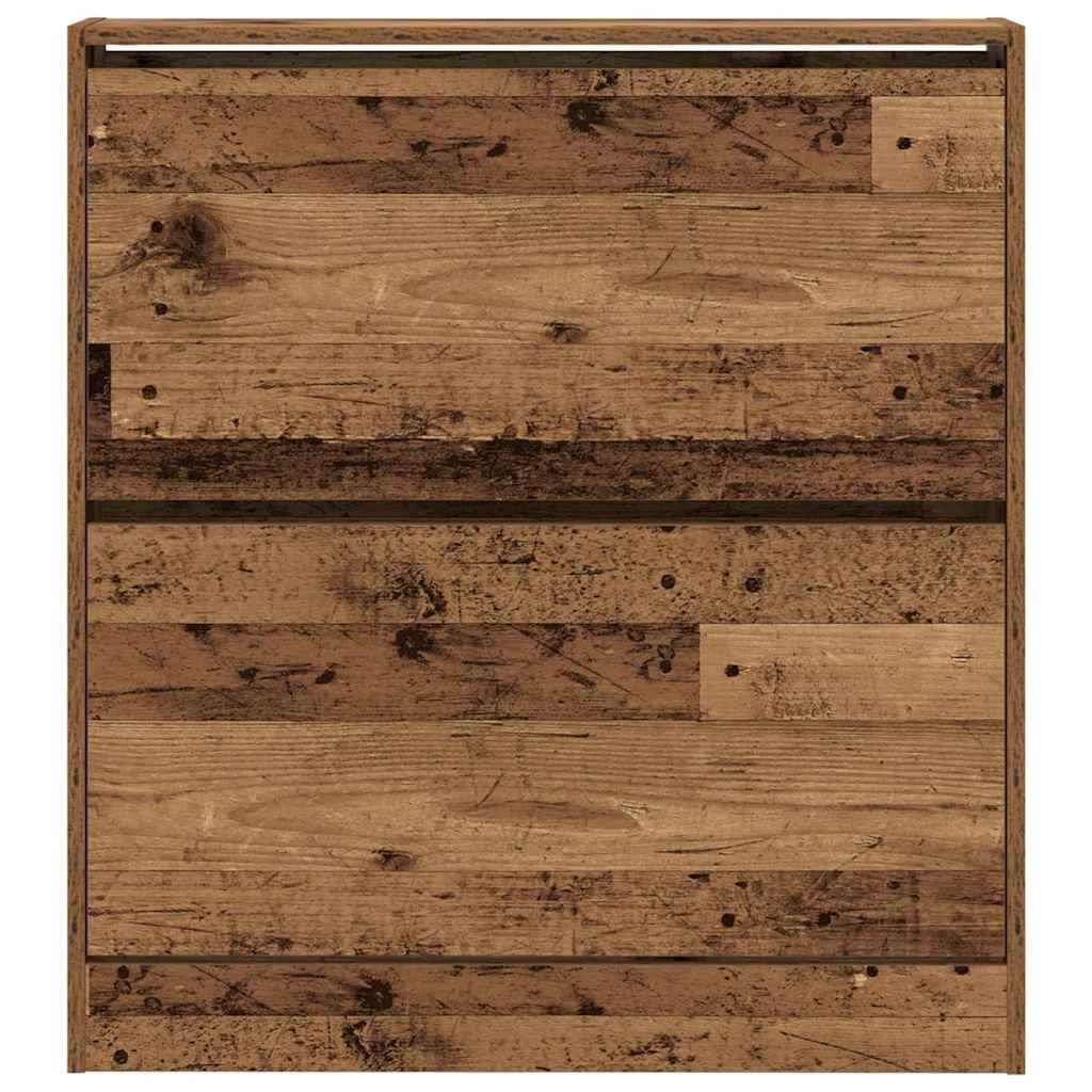 vidaXL Schuhschrank mit Regal Altholz 80 x 21 x 87,5 cm Holzwerkstoff