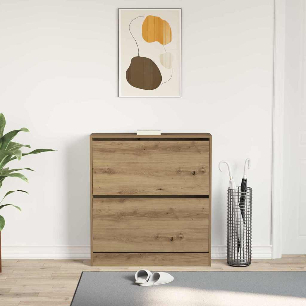 vidaXL Schuhschrank Geräucherte Eiche 80 x 21 x 87,5 cm Holzwerkstoff