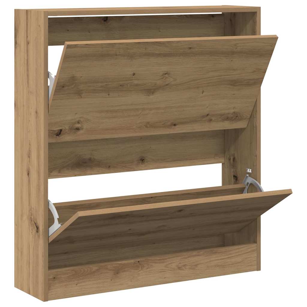 vidaXL Schuhschrank Geräucherte Eiche 80 x 21 x 87,5 cm Holzwerkstoff