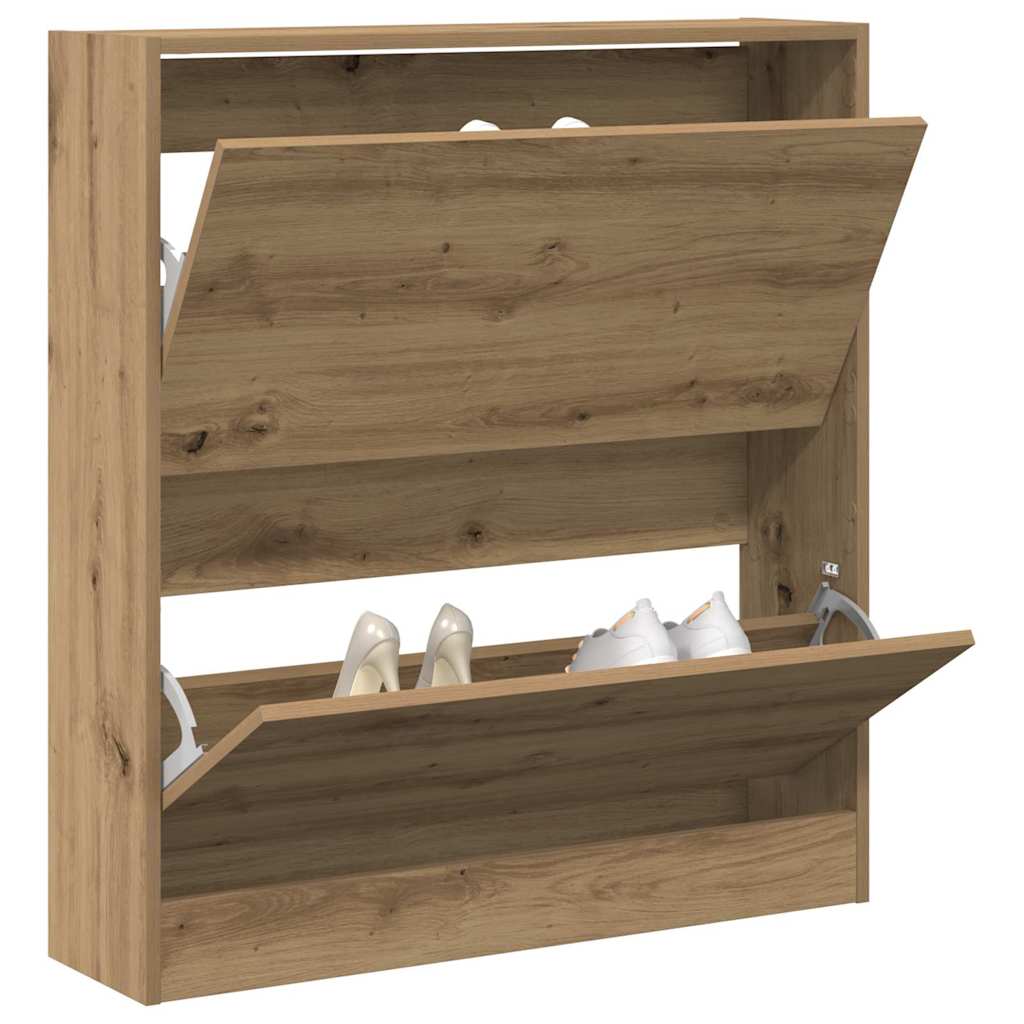 vidaXL Schuhschrank Geräucherte Eiche 80 x 21 x 87,5 cm Holzwerkstoff