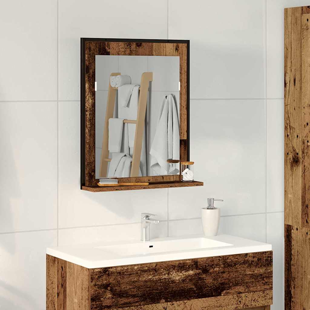 vidaXL Spiegel Altholz 50 x 12 x 60 cm Glas und engineered Holz